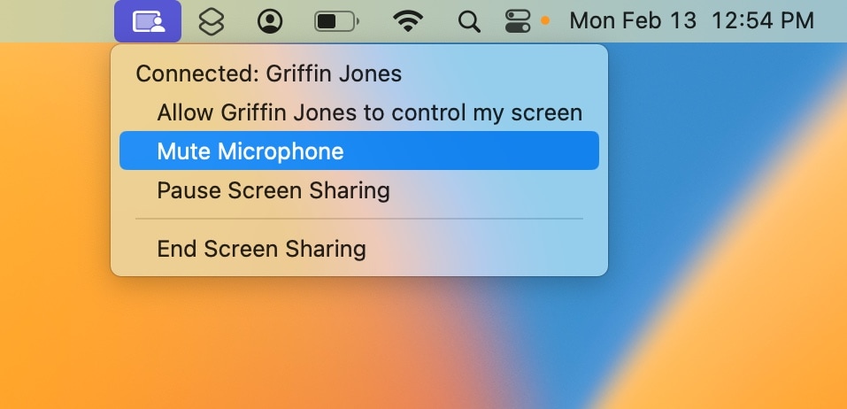 Mute Microphone during an active screen share