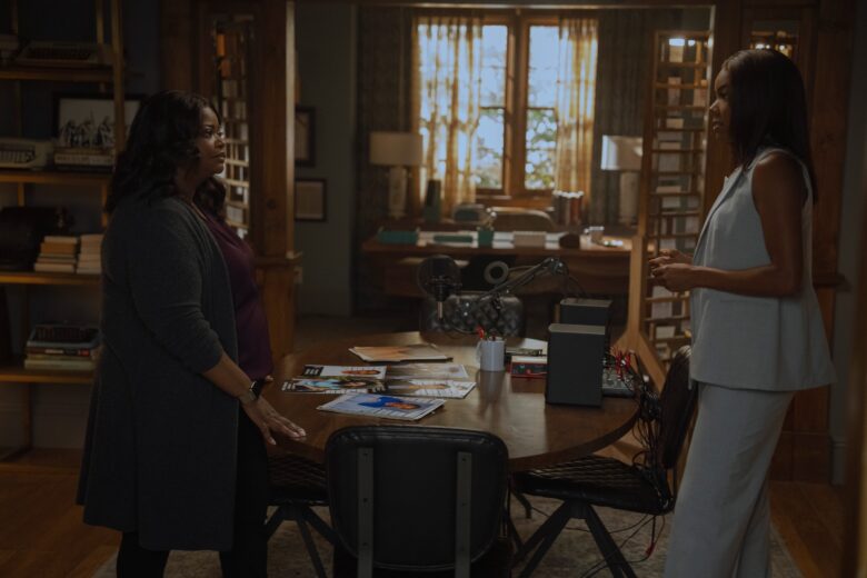 Octavia Spencer and Gabrielle Union discuss Poppy's podcast on Apple TV+ crime drama "Truth Be Told."
