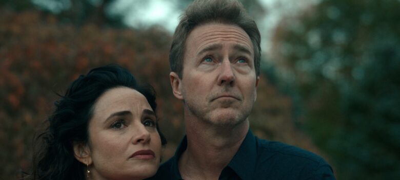 Edward Norton and Mia Maestro in "Extrapolations," now streaming on Apple TV+.
