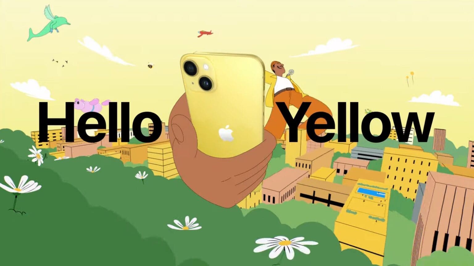 Trippy ad for yellow iPhone 14 feels like flashback to 1968