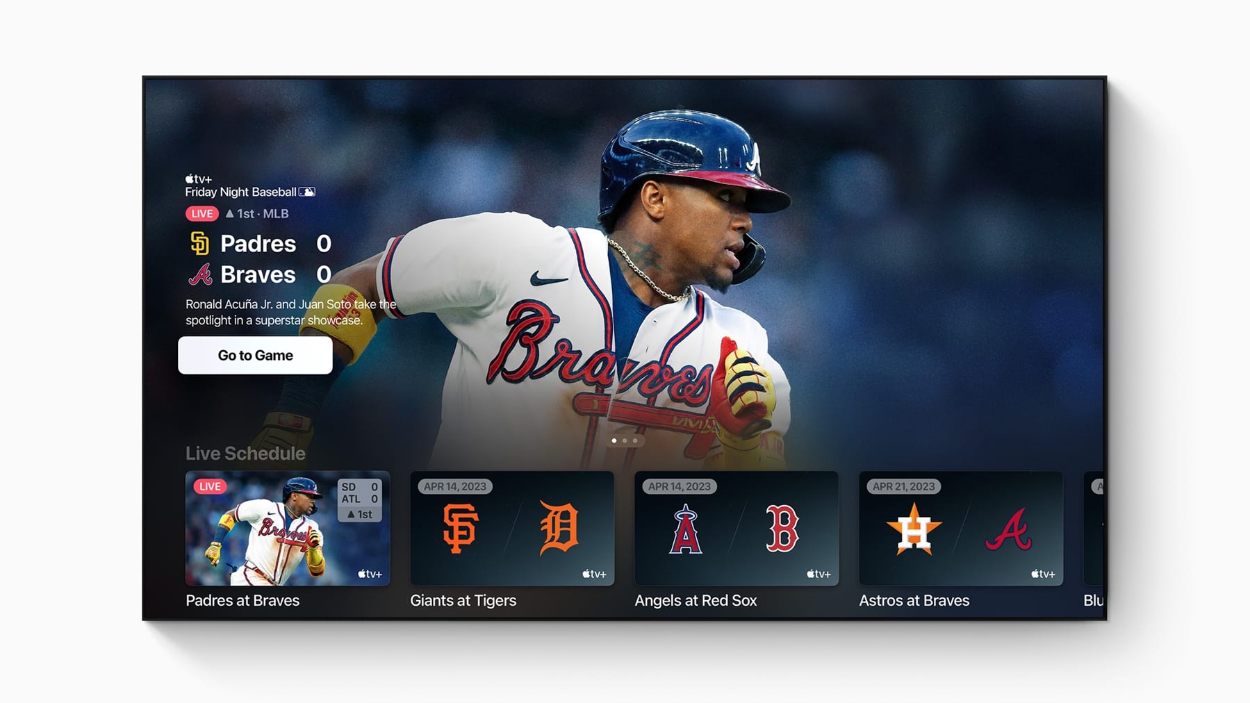 Opening day for Friday Night Baseball on Apple TV+ is April 7