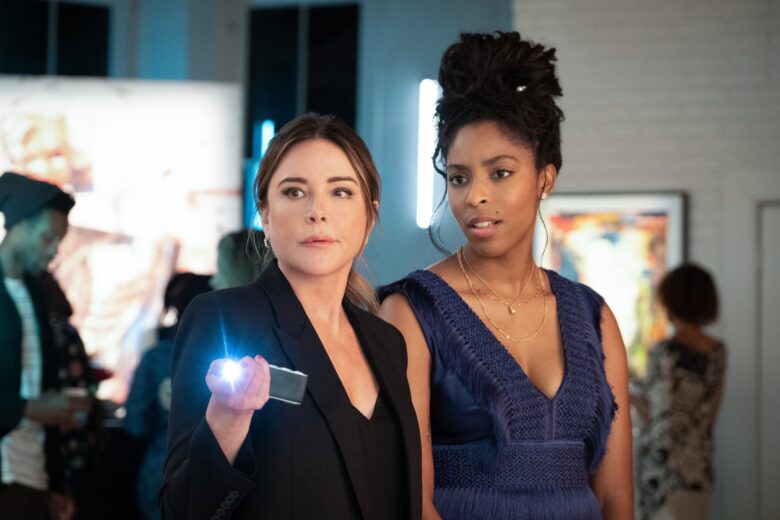 Christa Miller and Jessica Williams in "Shrinking," now streaming on Apple TV+.