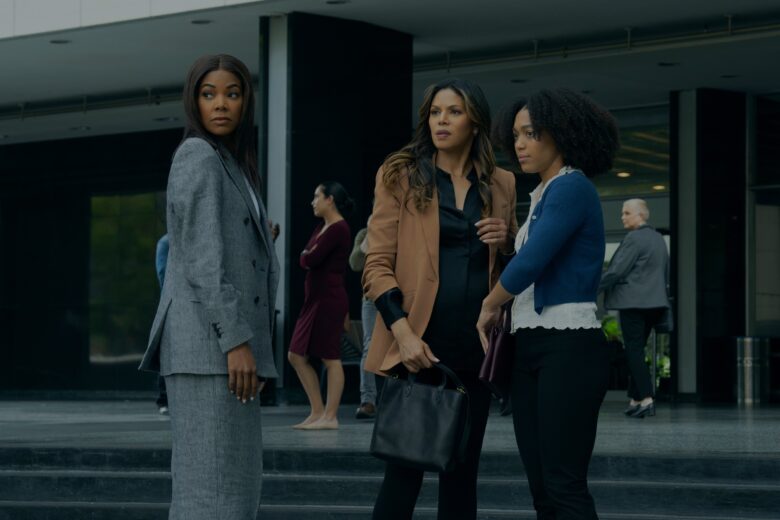 Gabrielle Union, Merle Dandridge and Mychala Lee in "Truth Be Told," now streaming on Apple TV+.