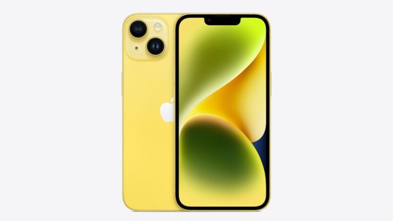 iPhone 14 in yellow