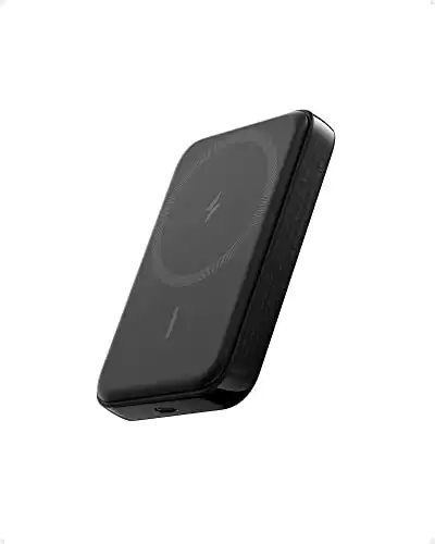 Anker 321 Magnetic Battery (PowerCore Magnetic 5K), 5,000mAh Magnetic Wireless Portable Charger, Compatible with iPhone 14/13/12 Series (Black)