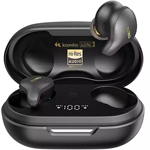 TOZO Golden X1 Wireless Earbuds Balanced Armature Driver and Hybrid Dynamic Driver, Bluetooth Headphones OrigX Pro, LDAC & Hi-Res Audio Wireless, Environment & Active Noise Cancellation Headse...