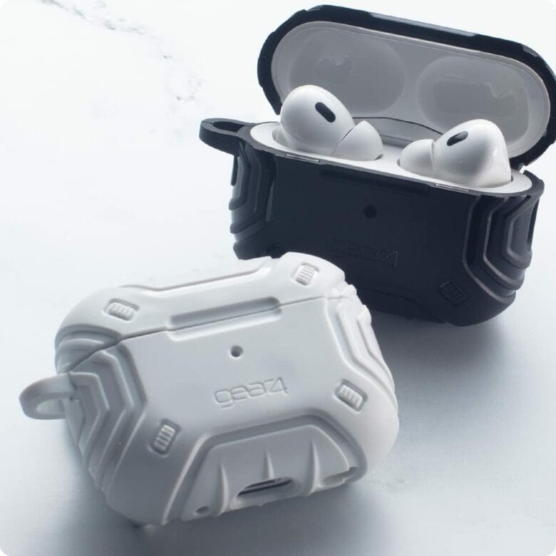 The new Gear4 case comes with a carabiner but a lanyard is sold separately.