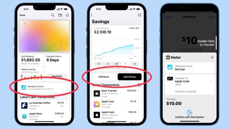 How to move money around with Apple Card Savings