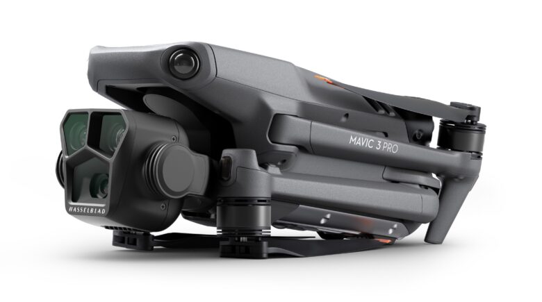 Like other DJI drones, the new Mavic 3 Pro folds up for storage.