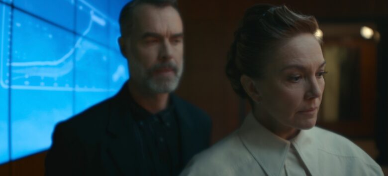Murray Bartlett and Diane Lane in "Extrapolations," now streaming on Apple TV+.