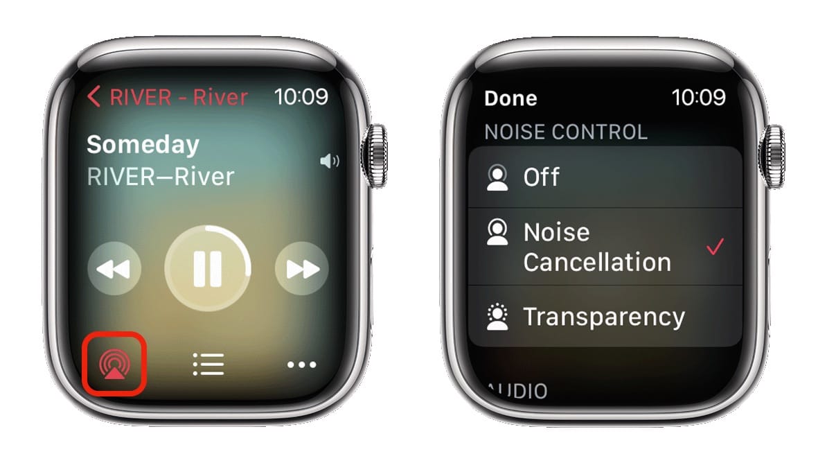Noise cancellation from Apple Watch