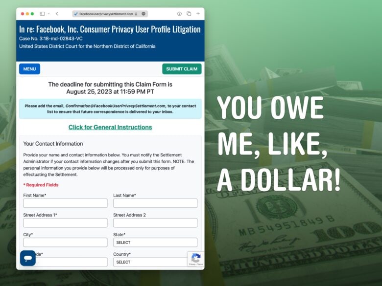 You owe me, like, a dollar!