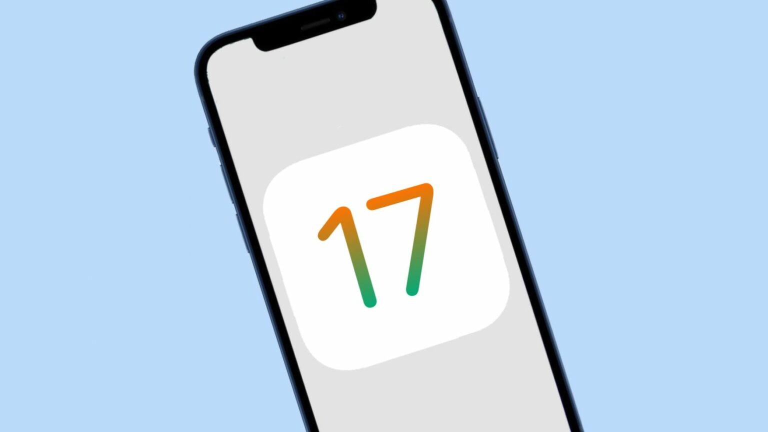 iPhone with an iOS 17 logo