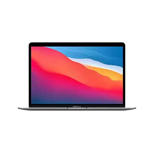 2020 MacBook Air with M1 Chip in Space Gray, 13" Retina display, 8GB RAM, 256GB SSD, backlit keyboard, FaceTime HD camera, Touch ID.