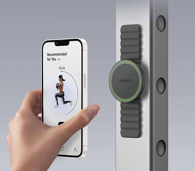 Anker 620 MagGo Grip workouts At the gym, you could mount it to follow along with a workout video.