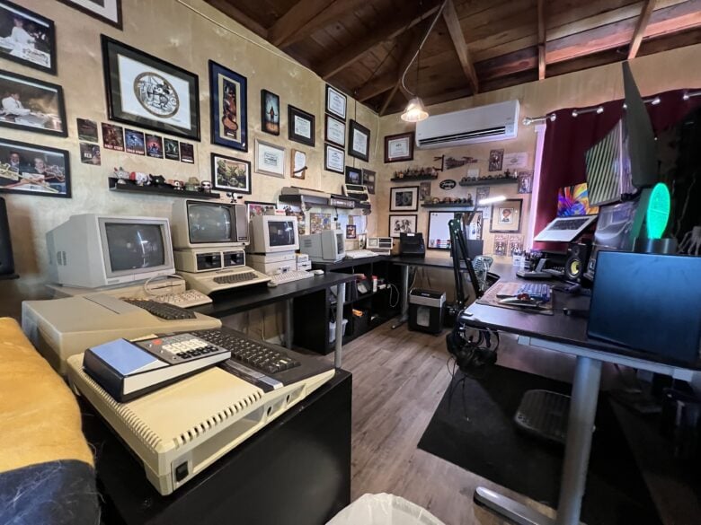 The vintage computers shown here make up just a fraction of Dalzell's collection.
