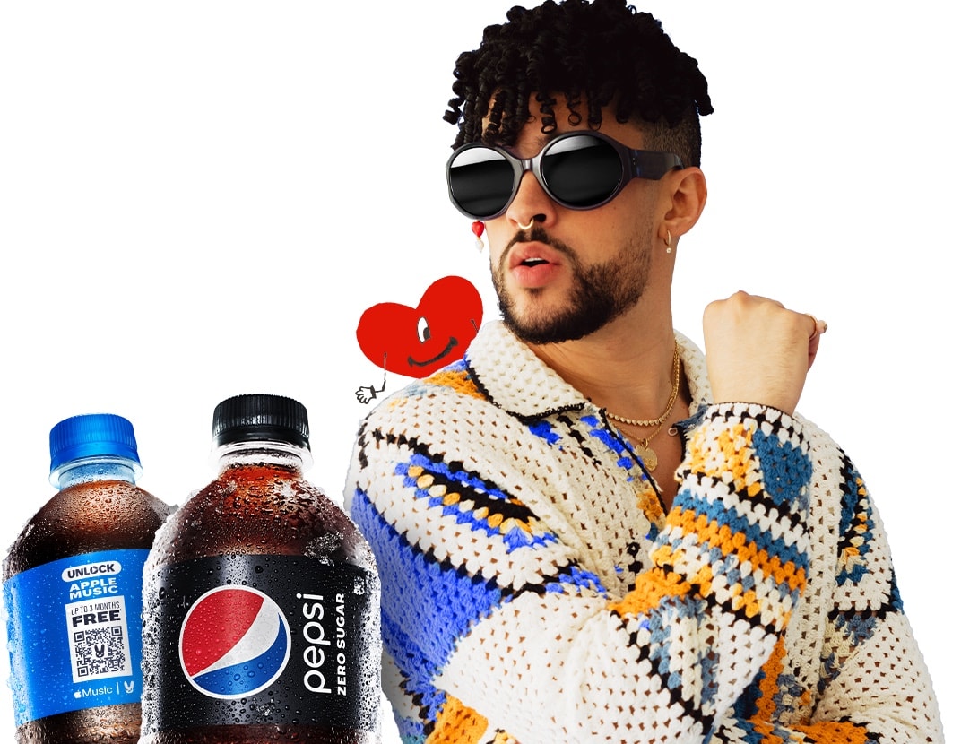 Bad Bunny joins Pepsi on offer to win free Apple Music and much more.