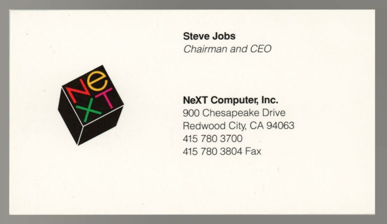 Steve Jobs' NeXT business card brought $3,076 at auction May 10.