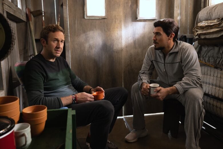 Chris O’Dowd and Josh Segarra in "The Big Door Prize," now streaming on Apple TV+.