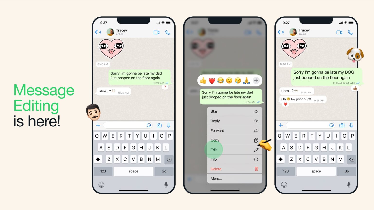 Message editing comes to WhatsApp
