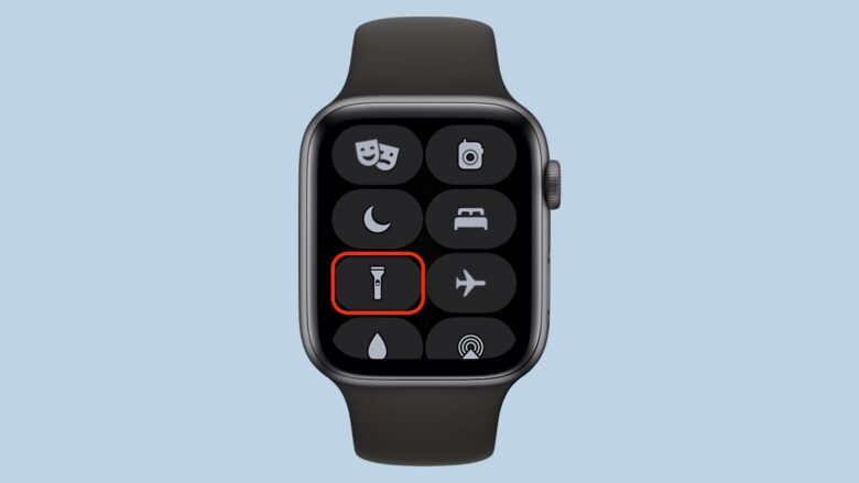 Apple Watch flashlight button in Control Center