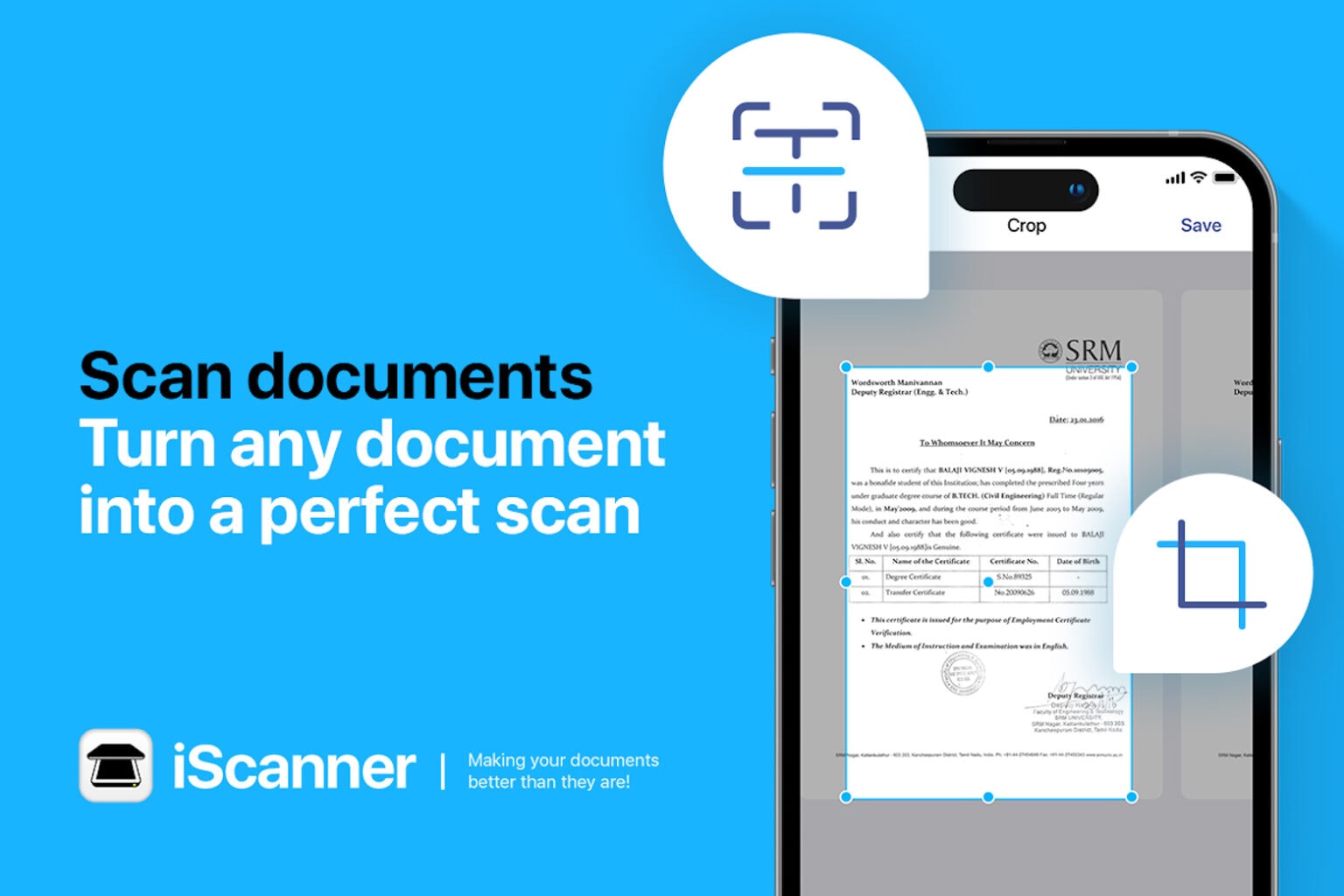 Turn Dad's iPhone into a scanner with the iScanner app.