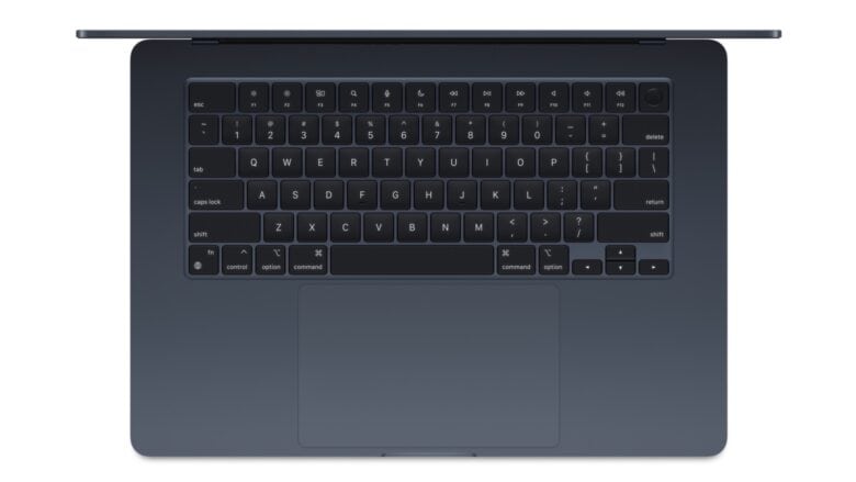 15-inch MacBook Air keyboard and trackpad