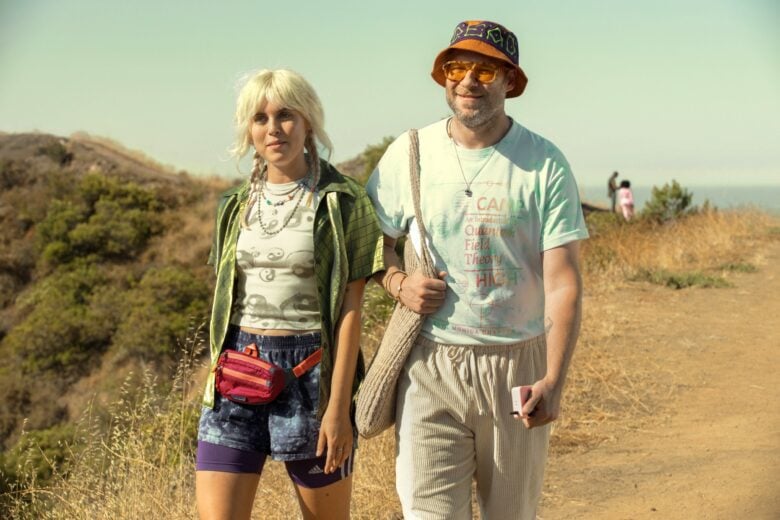 Emily Kimball and Seth Rogen in "Platonic," now streaming on Apple TV+.