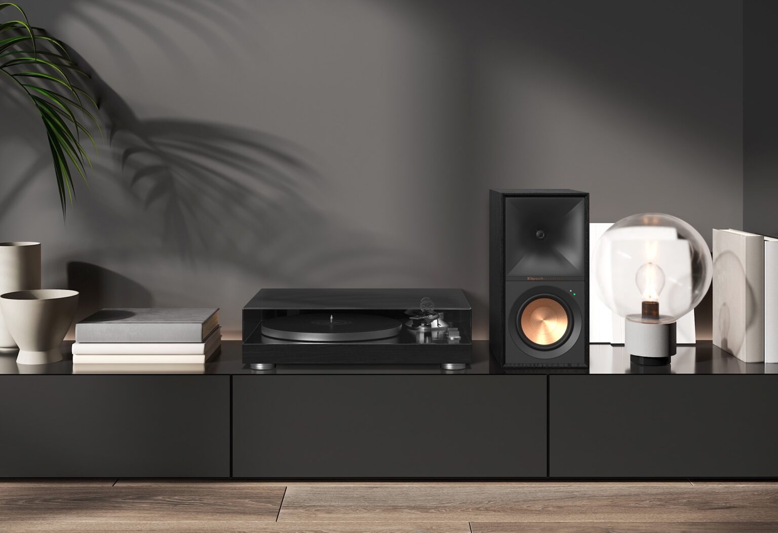 Klipsch's new R-40PM and R-50PM (pictured) have connectivity built in for turntables and almost any other sound source.