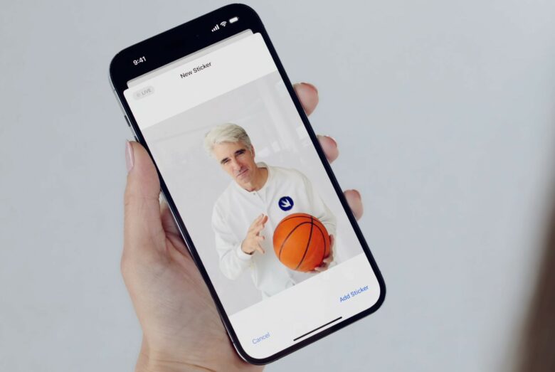 Even a Live Photo showing Apple's software chief Craig Federighi and his b-ball moves can become a sticker. 
