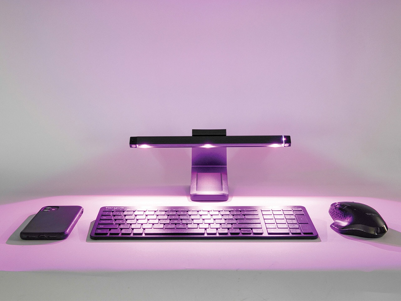 The Targus UV-C LED Disinfection Light sanitizes your desktop.