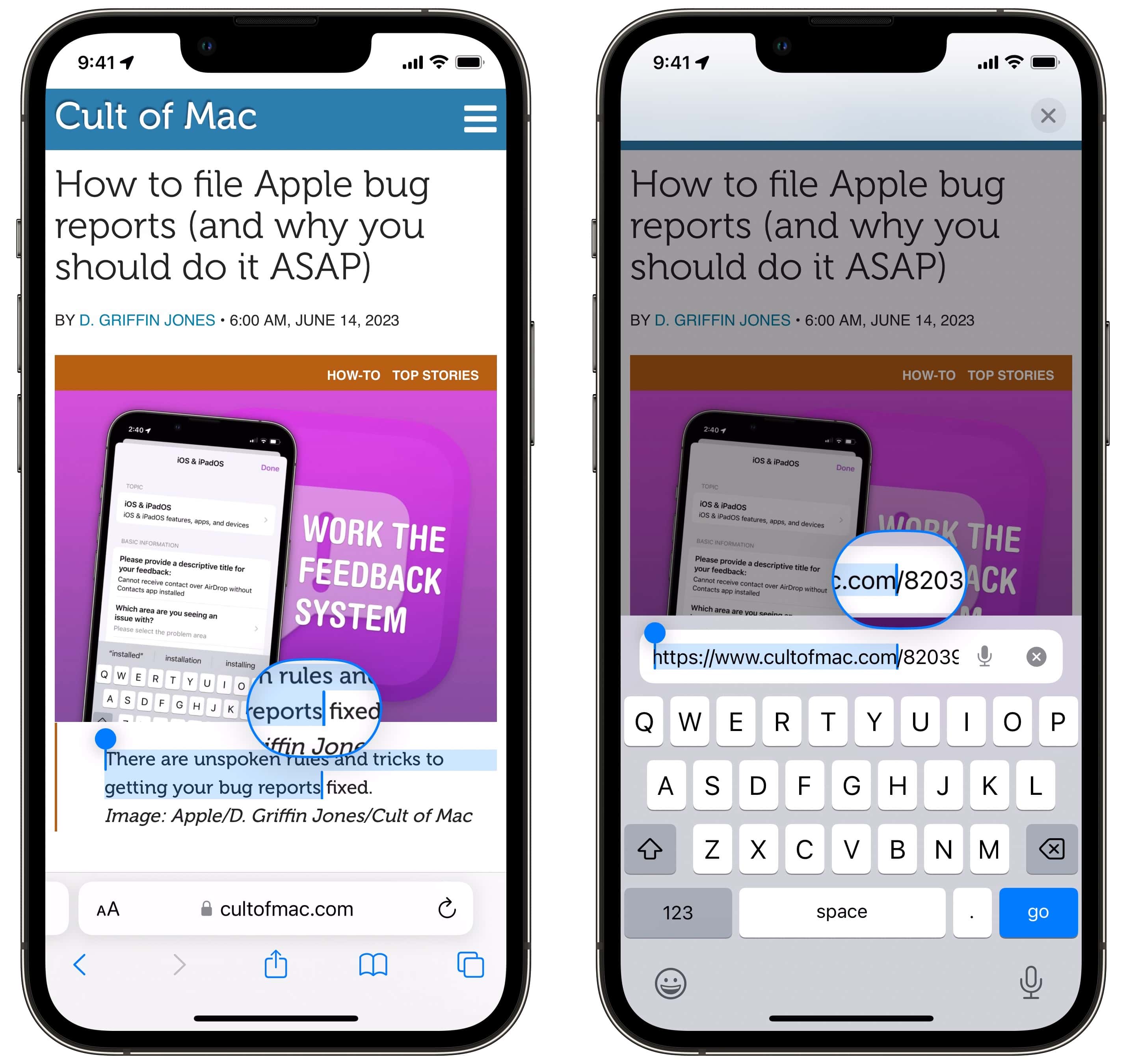 Text selection in iOS 17