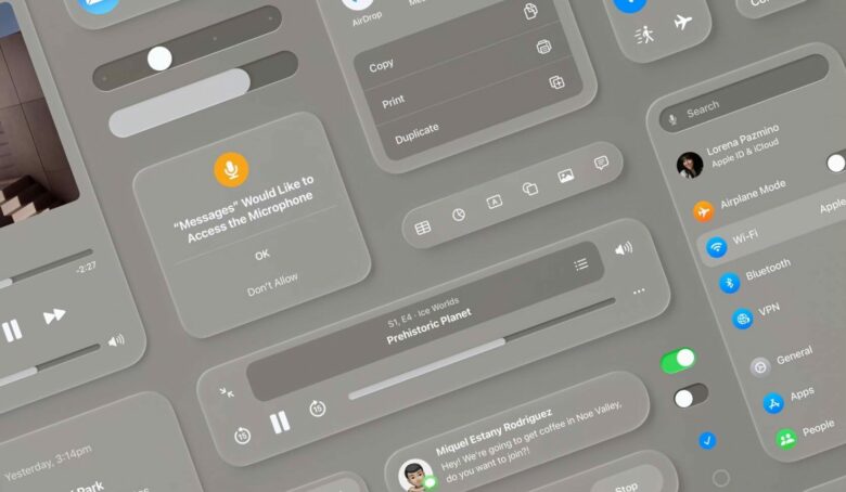 UI elements of visionOS