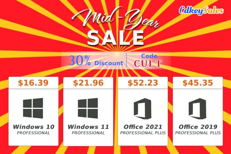 Ready to save on genuine Microsoft software? Head to CdkeySales.com using the links above. And don’t forget to enter promo code CULT to get extra savings.