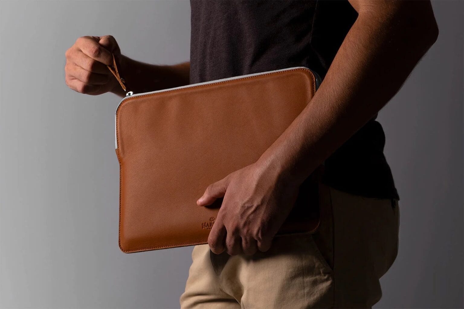 This handmade full grain Leather Case will make a great companion for your Macbook.