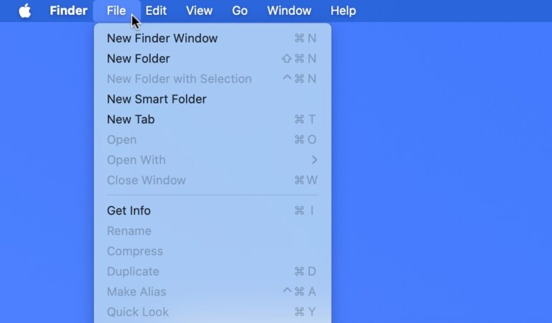 The Finder’s File menu