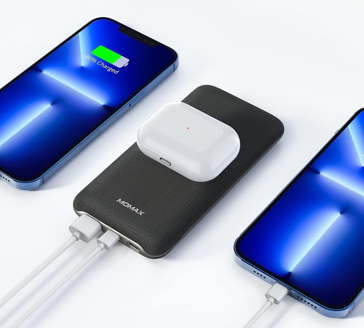 The 10,000mAh power bank has plenty of juice for charging devices on the go.