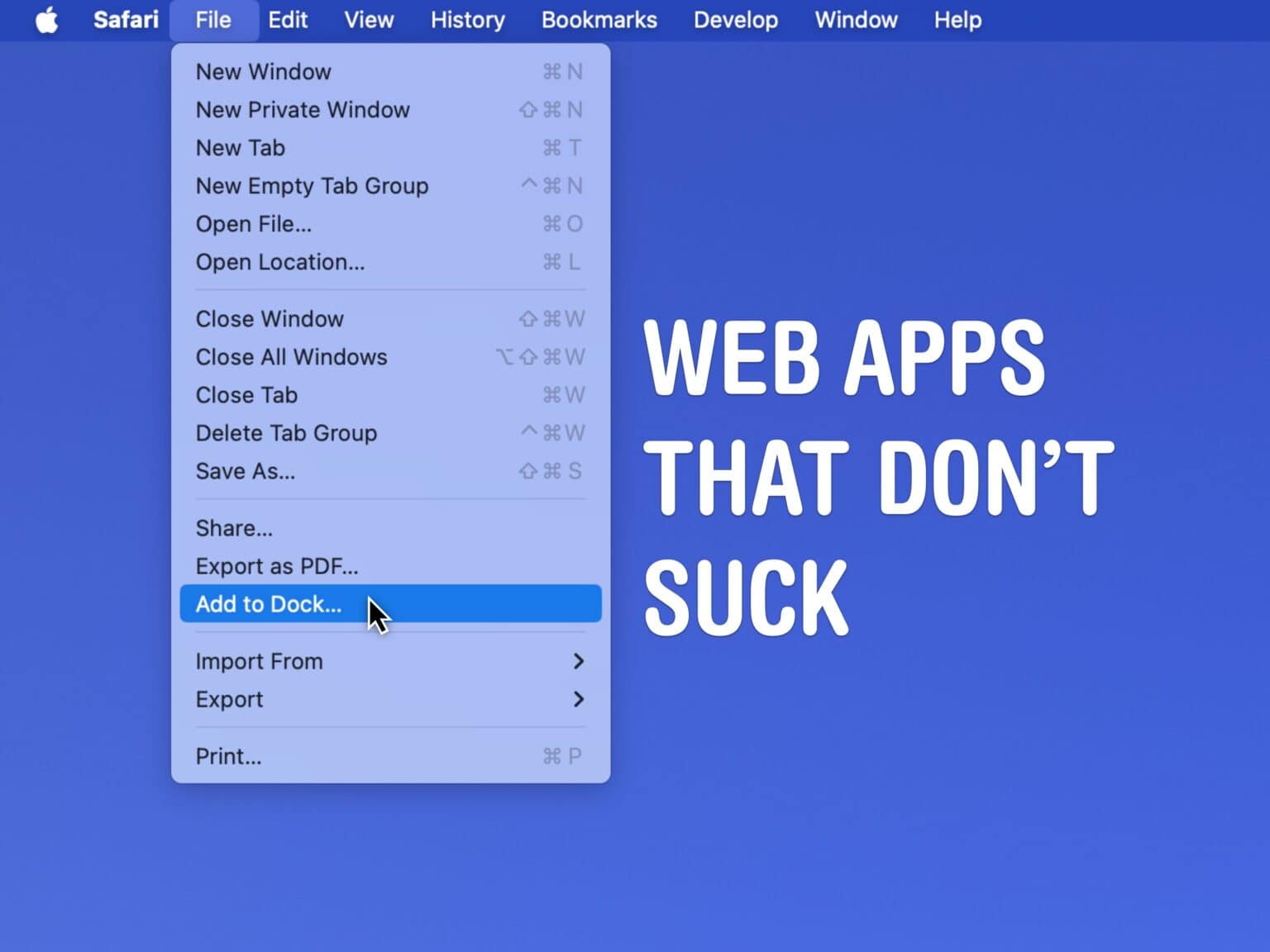 Web apps that don’t suck