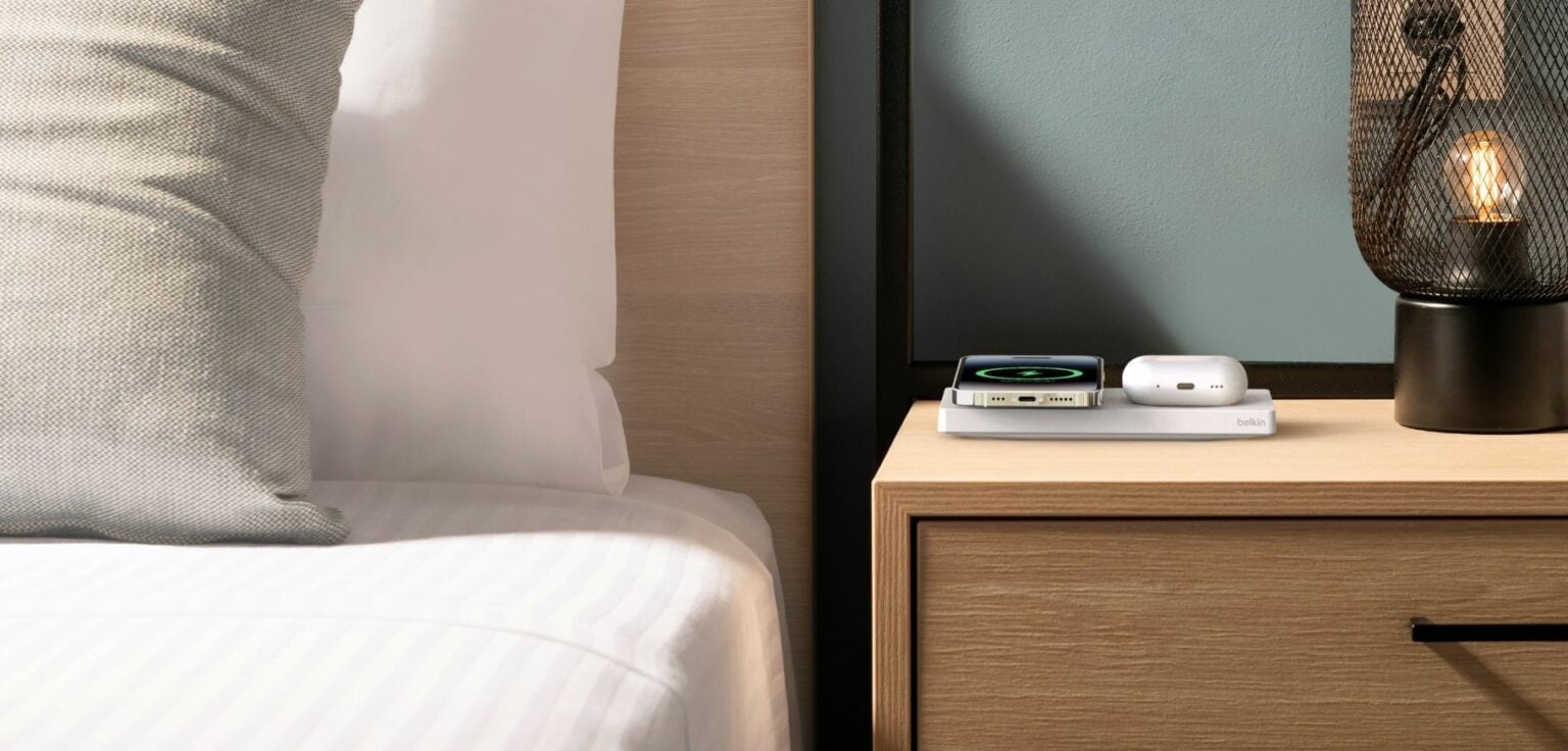 At your bedside or in a hotel, Belkin's new MagSafe charger does the trick.