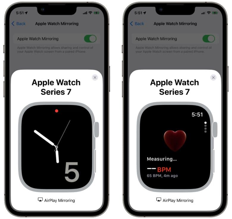 Apple Watch mirroring
