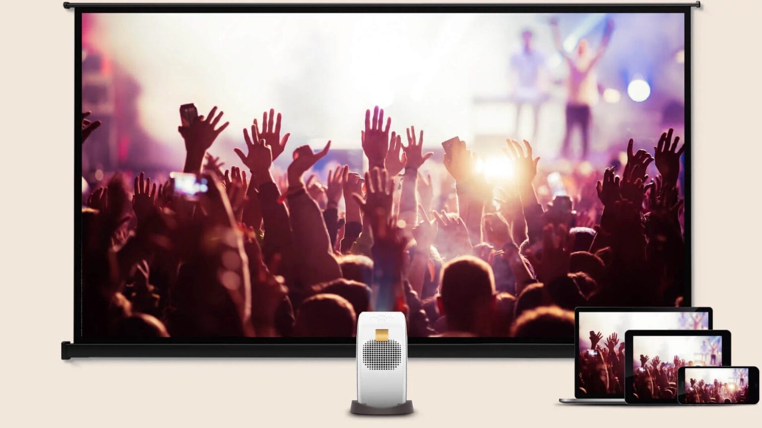 With this projector, you can use AirPlay or ChromeCast to project a big screen almost anywhere.