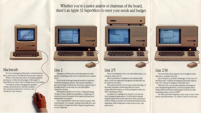 Brochure advertising the Macintosh and Lisa together