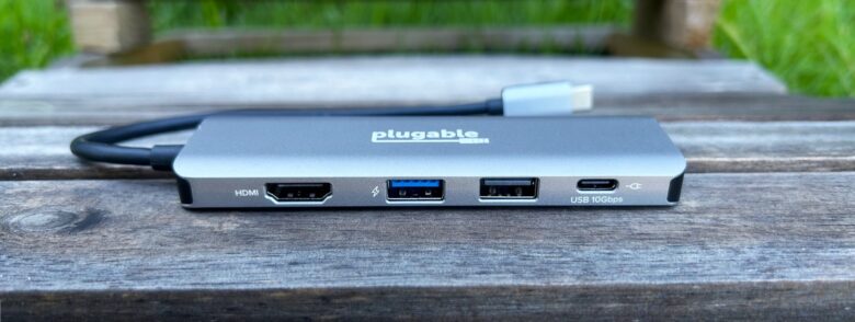 Plugable USBC-4IN1 has HDMI 2.0, USB-A and USB-C ports.