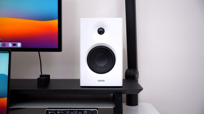 Edifier's MR4 near-field monitors (speakers) are designed for clear, neutral audio on the desktop.