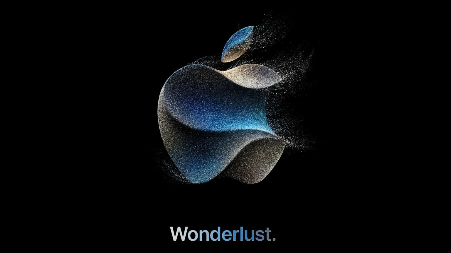 Cropped version of the invitation to the Wonderlust special Apple Event, set for 10 a.m. Pacific on September 12, 2023.