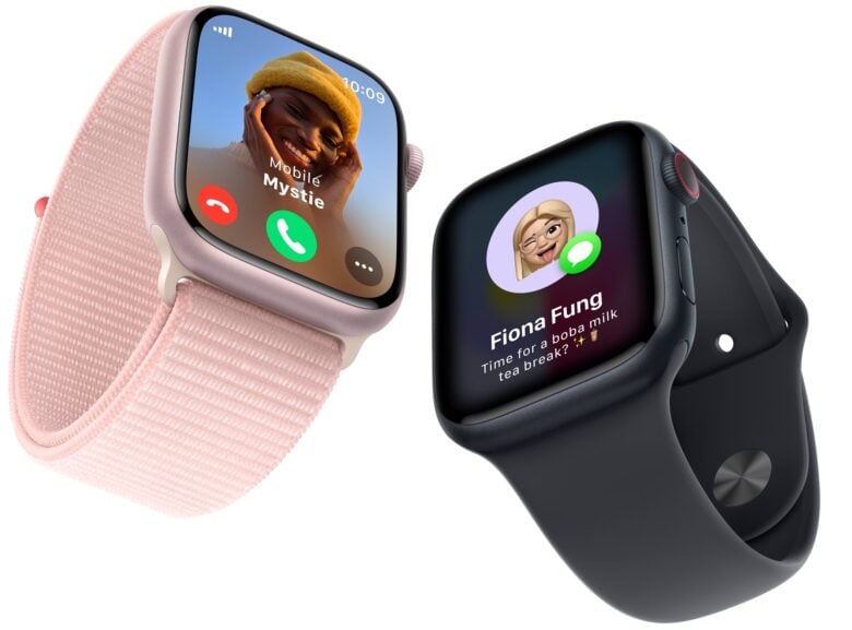 Apple Watch Series 9 in Pink and Midnight
