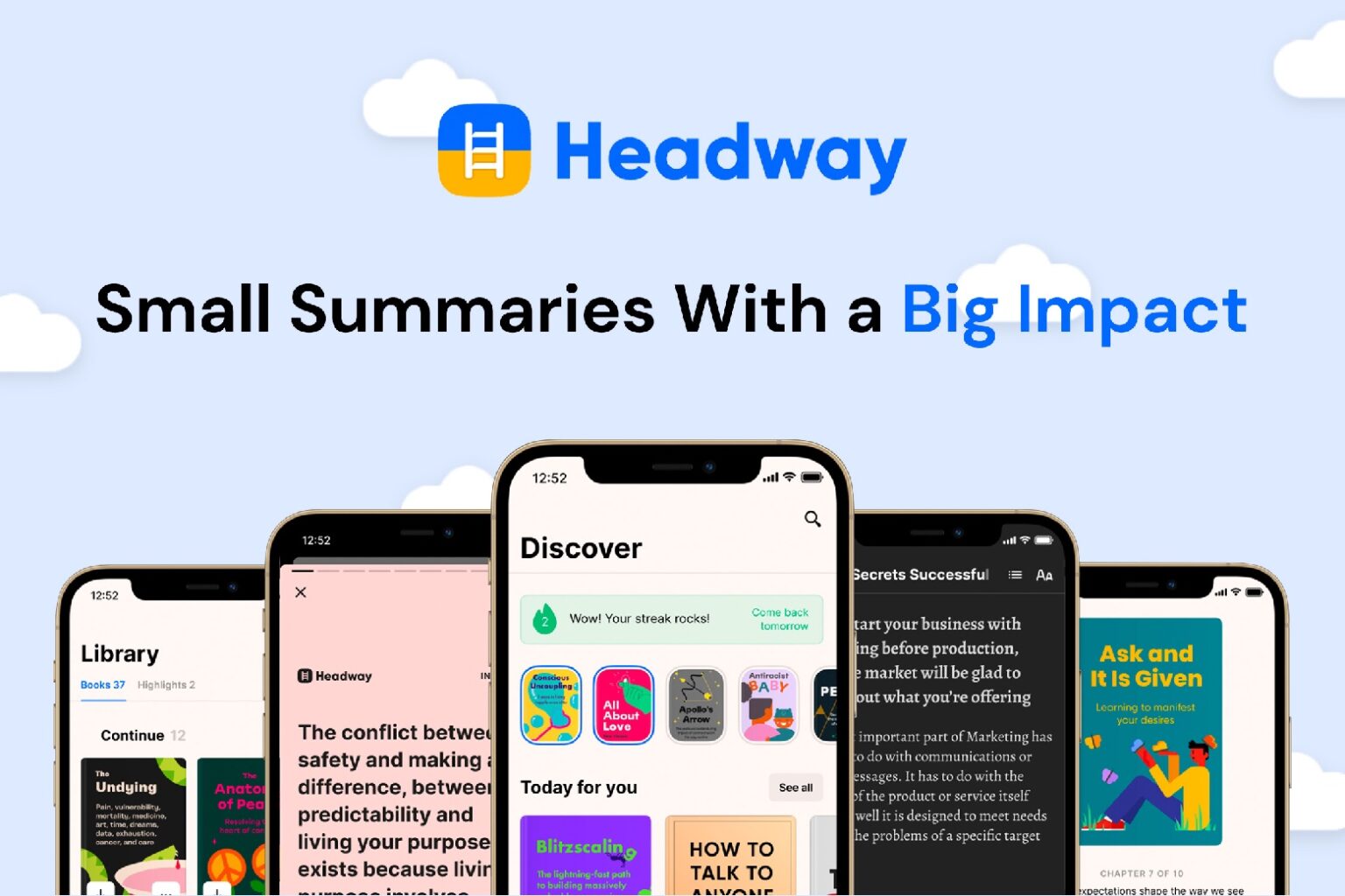 Spend your next flight learning with Headway's inspiring book summaries, now only $59.97.