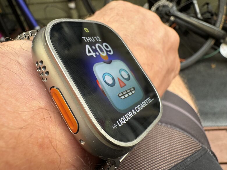 Apple Watch Ultra with the orange action button.