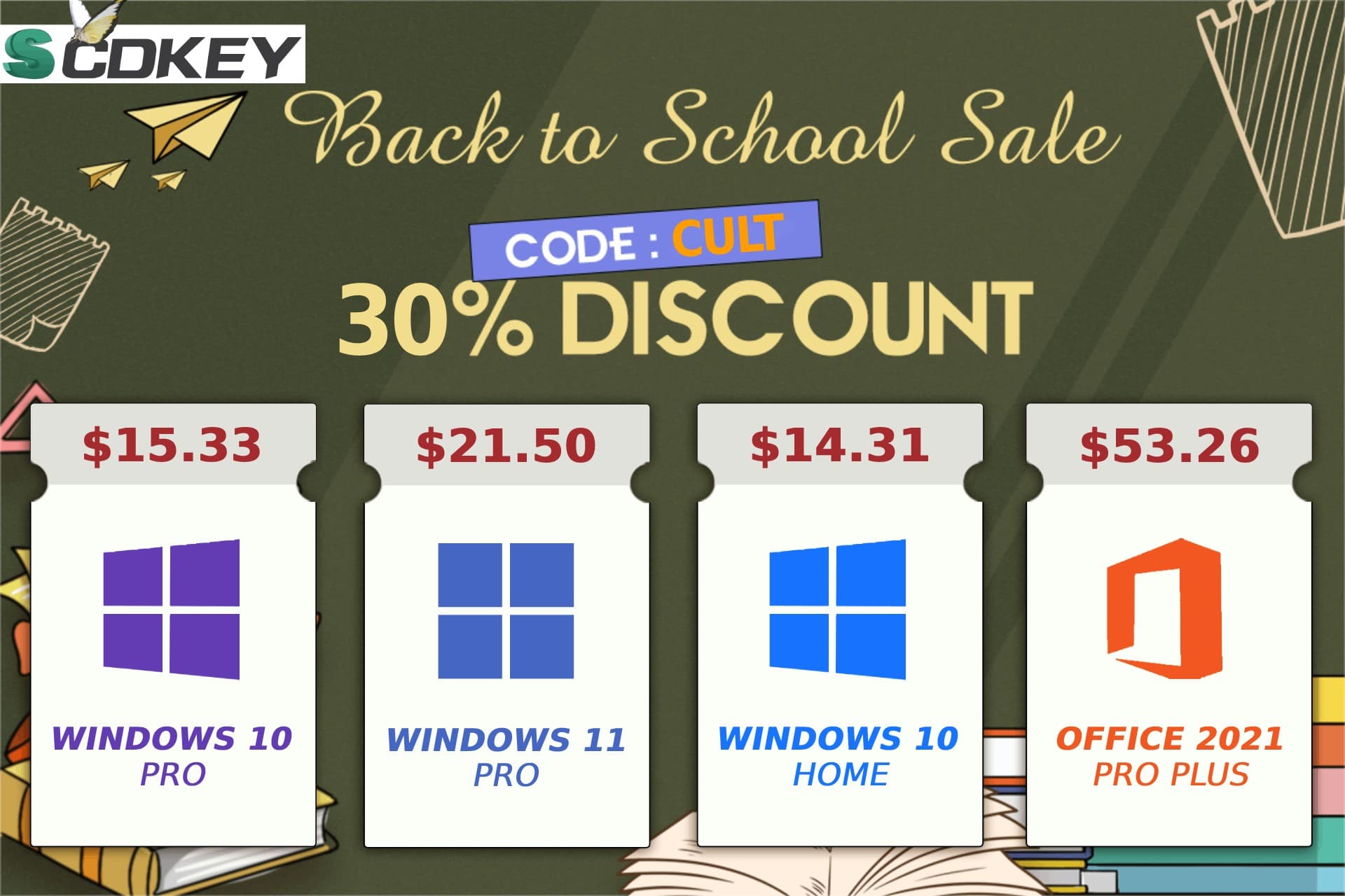 Grab back-to-school with savings on genuine Microsoft software. Just head to SCDKey.com using these links. And don’t forget to enter promo code CULT to get extra savings.