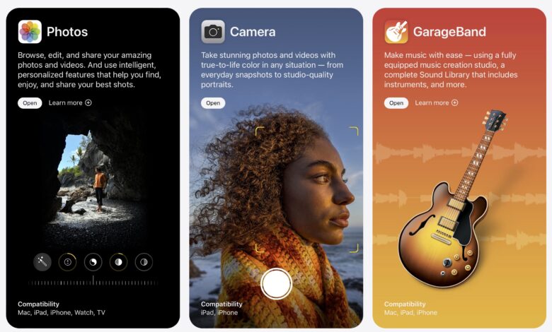 The new Apps by Apple webpage gives you an overview and access to Apple's first-party apps.